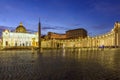 St. Peter\'s square in Vatican at night, center of Rome, Italy