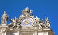 St. Peter`s Square. Vatican. Rome. Clock at St. Peter`s Basilica Royalty Free Stock Photo