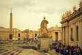 St. Peter`s square view Vatican Royalty Free Stock Photo