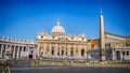 St Peter Square in Rome, Italy with Saint Peter basilica and ancient Egyptian obelisk Royalty Free Stock Photo