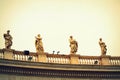 St. Peter square saints statues Vatican Royalty Free Stock Photo