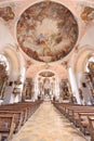 St Peter St Paul Church. Joseph Schmuzer led the construction of the church in Oberammergau Royalty Free Stock Photo