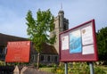 St Peter & St Paul Church, the parish church of Bromley with church signs. Royalty Free Stock Photo