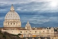 St. Peter (Vatican City, Rome - Italy). Clouds and sunlight Royalty Free Stock Photo