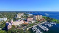 ST PETERBURG, FL - FEBRUARY 2016: Aerial city view. St Petersburg is a major attraction in Florida Royalty Free Stock Photo