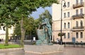 ST. PETERBURG, RUSSIA, SEPTEMBER, 08, 2012. Monument Tsar-carpenter to Peter the 1th on the Admiralteyskaya embankmen