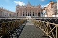St Peters Basilica fachade and wooden fence Royalty Free Stock Photo