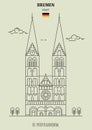 St. Peters Cathedral in Bremen, Germany. Landmark icon