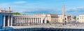 St Peters Square with Egyptian Obelisk, Vatican City, Rome, Italy. Panoramic shot Royalty Free Stock Photo