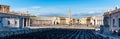 St Peters Square with Egyptian Obelisk, Vatican City, Rome, Italy. Panoramic shot Royalty Free Stock Photo