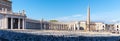 St Peters Square with Egyptian Obelisk, Vatican City, Rome, Italy. Panoramic shot Royalty Free Stock Photo