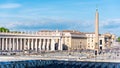 St Peters Square with Egyptian Obelisk, Vatican City, Rome, Italy. Panoramic shot Royalty Free Stock Photo