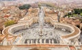 St. Peters square, Vatican aerial view Royalty Free Stock Photo