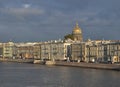 St. Petersburg, Admiralteyskaya embankment in the evening Royalty Free Stock Photo