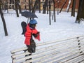 St. Petersburg angel in Izmailovsky Garden in winter Royalty Free Stock Photo