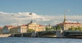 St. Petersburg, buildings of Admiralty on quay of river Neva