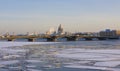 St. Petersburg, cathedral of St. Isaak and Palace bridge