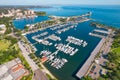 St Petersburg Florida city downtown. State Florida. Gulf of Mexico. Panorama of St Pete FL pier and park. Royalty Free Stock Photo