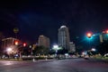 St petersburg florida city skyline and waterfront at night Royalty Free Stock Photo