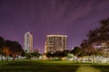 St petersburg florida city skyline and waterfront at night Royalty Free Stock Photo