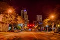 St petersburg florida city skyline and waterfront at night Royalty Free Stock Photo