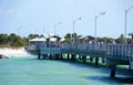 St Petersburg, Florida, U.S.A - February 16, 2021 - People fishing on the pier near Fort Desoto Park Royalty Free Stock Photo