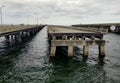 St Petersburg, Florida, U.S - October 22, 2020 - The view of the remaining of Bob Graham Sunshine Skyway Bridge during a cloudy