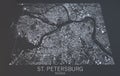 St. Petersburg map, satellite view, Russia