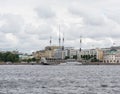 St. Petersburg. Old sailing ship moored at the Neva River Royalty Free Stock Photo