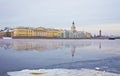 St. Petersburg, quay of river Neva in winter Royalty Free Stock Photo