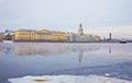 St. Petersburg, quay of river Neva in winter