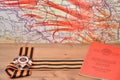 Order of the Patriotic War in St. George's ribbon and a military Royalty Free Stock Photo