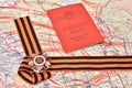 Order of the Patriotic War in St. George ribbon and the Soviet m Royalty Free Stock Photo