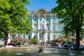 St. Petersburg, Russia - August 2019: Fountain at State Hermitage museum Winter Palace Royalty Free Stock Photo