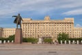 Monument to V. I. Lenin on the background of the House of Soviets, Moscow Square. Saint Petersburg