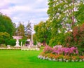 ST. PETERSBURG, RUSSIA - AUGUST 21, 2012. View of a fragment of a garden in the Catherine Park in Tsarskoye Selo