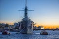 Cruiser Aurora at sunrise