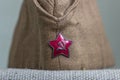 Soviet garrison cap with a red star with a hammer and sickle Royalty Free Stock Photo