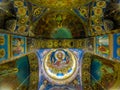 View of the interior of the Church of the Savior on Spilled Blood in St. Petersburg, Russia Royalty Free Stock Photo