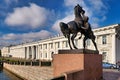 St. Petersburg Russia. Equestrian statue on Anichkov Bridge, Nevsky Prospekt