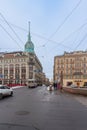 St. Petersburg, Russia, February 10, 2024. Gorokhovaya street in the city center.