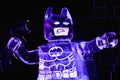 St. Petersburg, Russia - February 6, 2016: Ice sculpture of the Lego Movie hero Batman on display at festival. Frozen superhero.