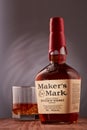 St.Petersburg, Russia - February 2019 - Maker`s Mark bourbon whisky