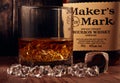 St.Petersburg, Russia - February 2019 - Maker`s Mark bourbon whisky