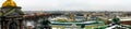 St. Petersburg, Russia, February 2020 . Panorama of the Admiralty and Palace Square from a height of 40 meters.