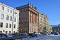 St. Petersburg, Russia, February, 27, 2018. Residential building, built in the style of Stalinist Neoclassicism in 1950-1960 years