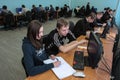 Students of Electrotechnical College in class in the laboratory