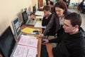 Students of Electrotechnical College in class in the laboratory