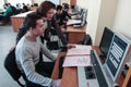 Students of Electrotechnical College in class in the laboratory