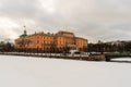 St. Petersburg, Russia, February 4, 2024. Winter view of the Engineering Castle from the Fontanka. Royalty Free Stock Photo